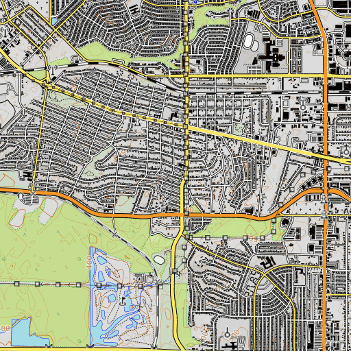 OpenTopoMap map of Bartimaeus Baptist Temple, TX