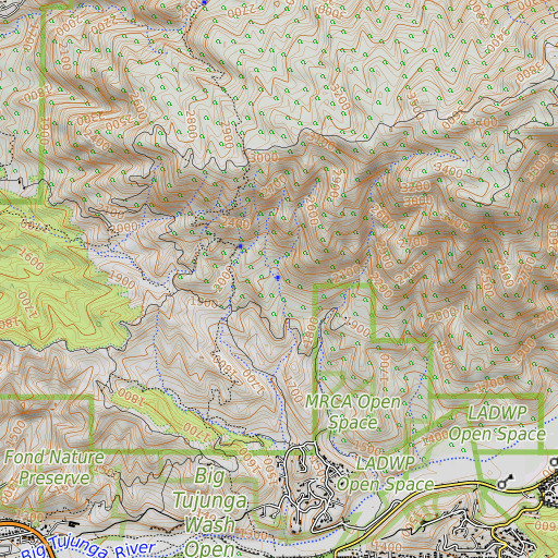 OpenTopoMap map of Goldenrod Spring, CA