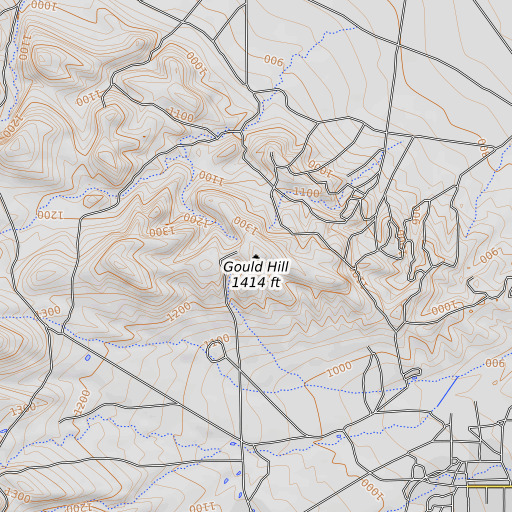 OpenTopoMap map of Gould Hill, CA