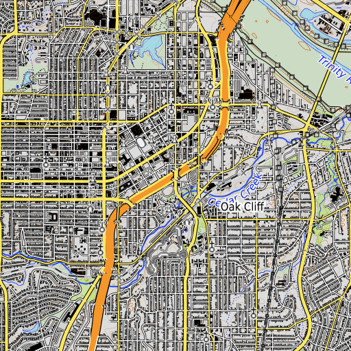 OpenTopoMap map of Interchange 425B, TX