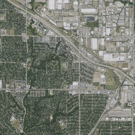 Aerial imagery of Highland Meadows Elementary School, TX
