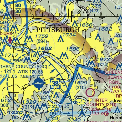 FAA VFR chart of Ben Fairless Intermediate School Library, PA