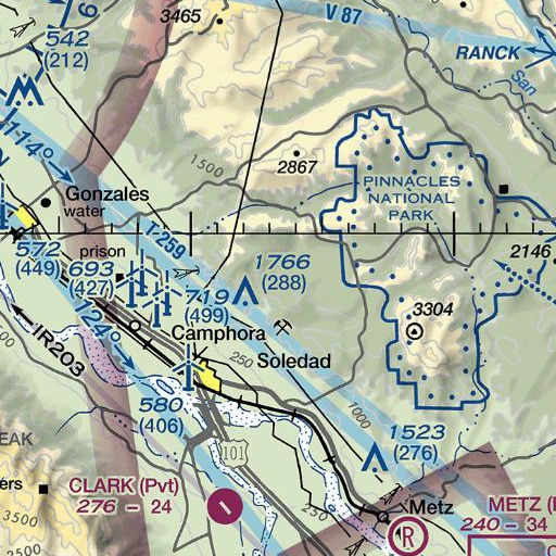 FAA VFR chart of Hall Ranch, CA