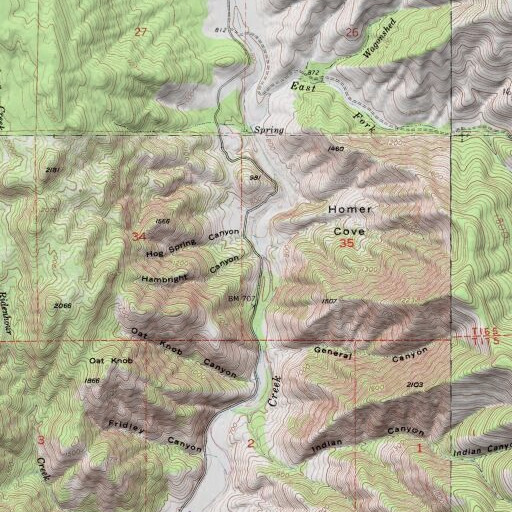 USGS 24K topo map of Hambright Canyon, CA