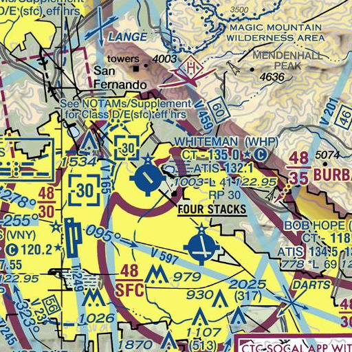 FAA VFR chart of Hansen Dam, CA