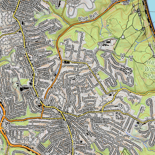 OpenTopoMap map of Bishop McDowell School, PA