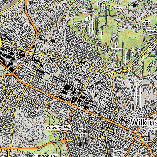 OpenTopoMap map of Faison Arts Elementary School, PA