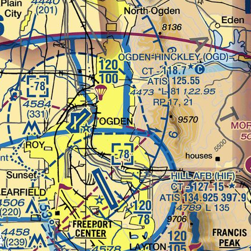 FAA VFR chart of Browning Center, UT