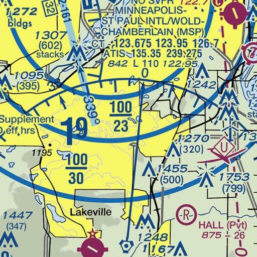 FAA VFR chart of Highland Elementary School, MN