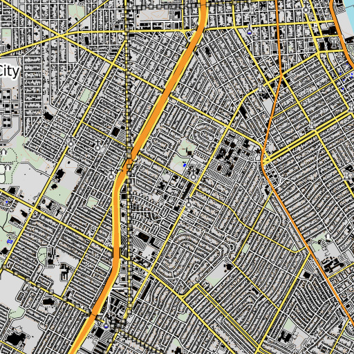 OpenTopoMap map of Primera Day School, TX