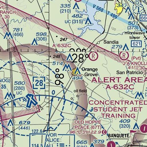 FAA VFR chart of Orange Grove Intermediate School, TX