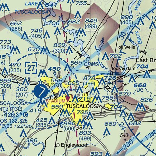 FAA VFR chart of Northridge High School, AL