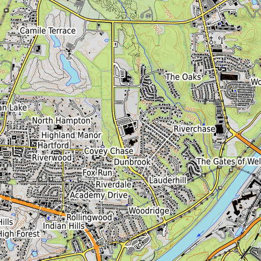 OpenTopoMap map of Northridge High School, AL