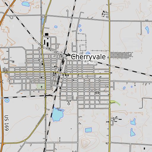 OpenTopoMap map of Lincoln Central Elementary School, KS