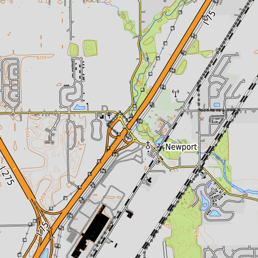 OpenTopoMap map of Interchange 21, MI