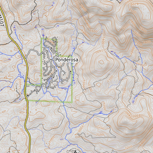 OpenTopoMap map of Kramer Meadow, CA