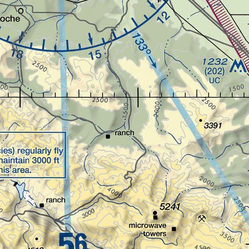FAA VFR chart of Larious Creek, CA