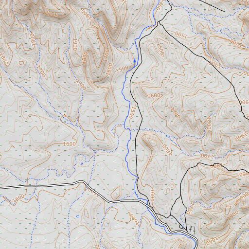OpenTopoMap map of Larious Creek, CA