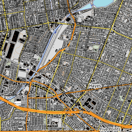OpenTopoMap map of LeGore Elementary School, CA