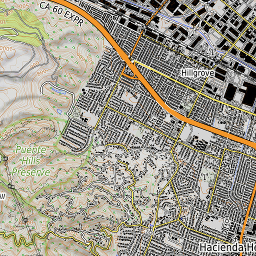 OpenTopoMap map of Los Robles Elementary School, CA