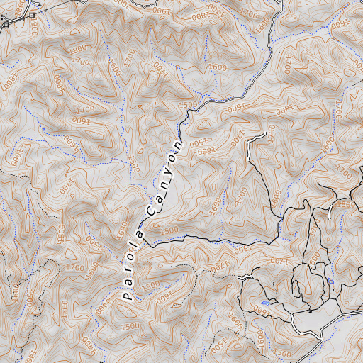 OpenTopoMap map of Magetti Flats, CA