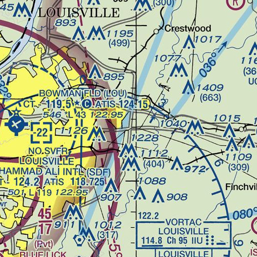 FAA VFR chart of Interchange 19A, KY