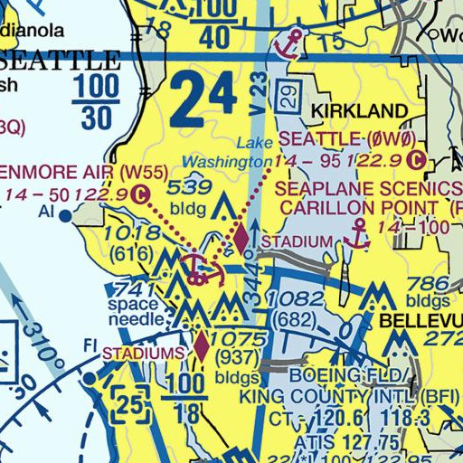 FAA VFR chart of Johnson Hall, WA