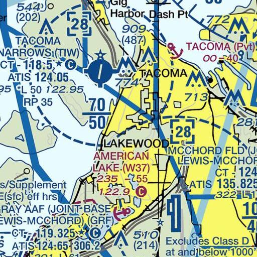 FAA VFR chart of Narrows View Intermediate School, WA