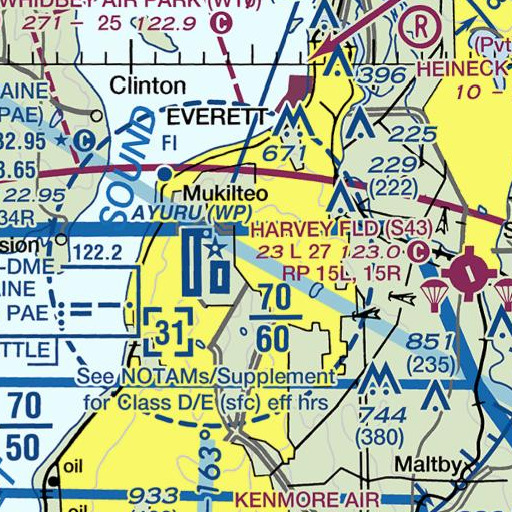FAA VFR chart of Rose Alternative Middle School, WA