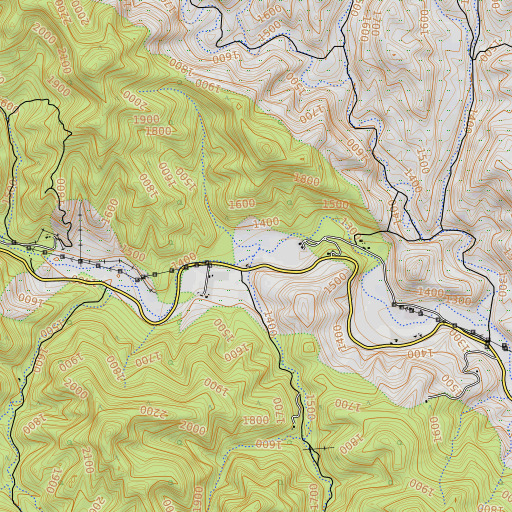 OpenTopoMap map of Mud Run, CA