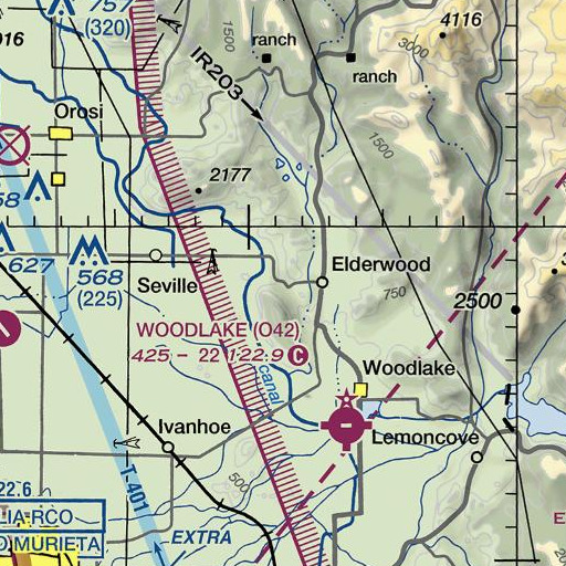 FAA VFR chart of Mud Spring Gap, CA
