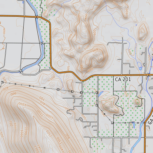 OpenTopoMap map of Mud Spring Gap, CA
