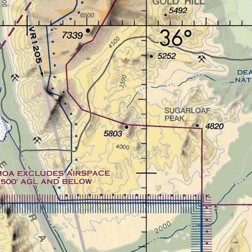 FAA VFR chart of Needle Peak, CA