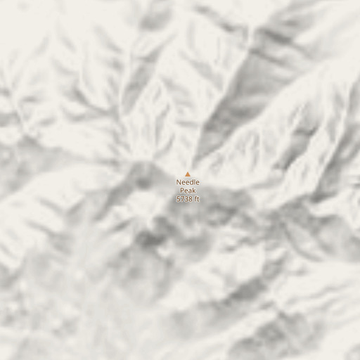 OpenStreetMap map of Needle Peak, CA