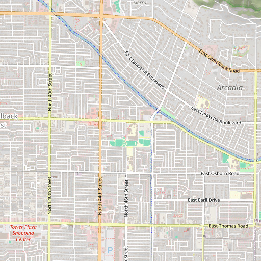 OpenStreetMap map of Arcadia High School, AZ