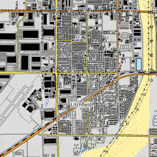 OpenTopoMap map of Michael Anderson School, AZ