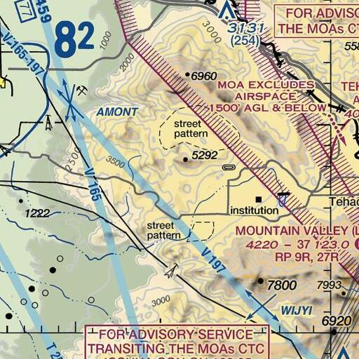 FAA VFR chart of Oak Flat, CA