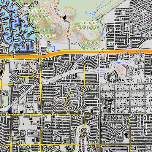 OpenTopoMap map of Mountain Shadows Elementary School, AZ