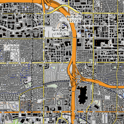 OpenTopoMap map of Westmark High School, AZ
