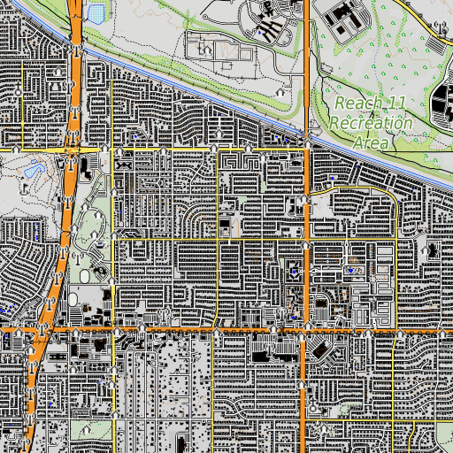 OpenTopoMap map of Foothills Elementary School, AZ