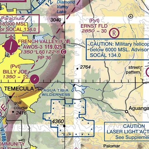 FAA VFR chart of Oak Mountain, CA