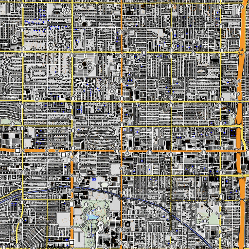 OpenTopoMap map of Humanities and Sciences High School, AZ