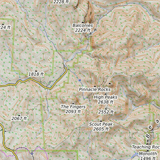 OpenTopoMap map of Oak Tree Spring, CA