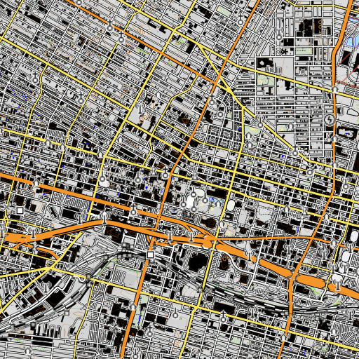 OpenTopoMap map of Tegler Hall, MO