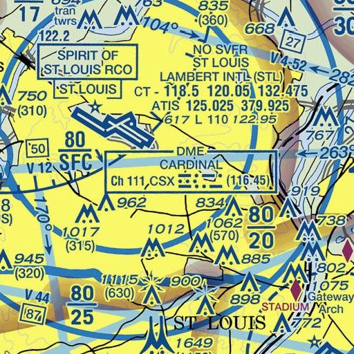 FAA VFR chart of Thomas Jefferson Library, MO