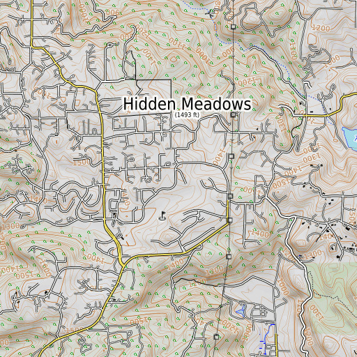 OpenTopoMap map of Oat Hills, CA