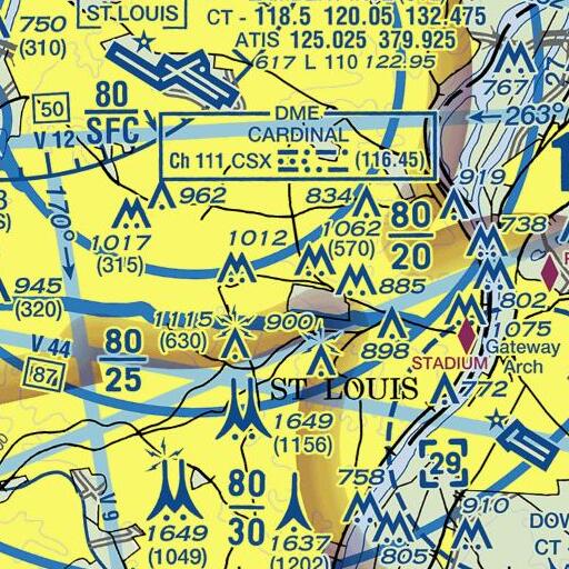 FAA VFR chart of Brown Hall, MO