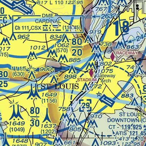FAA VFR chart of Caroline Building, MO