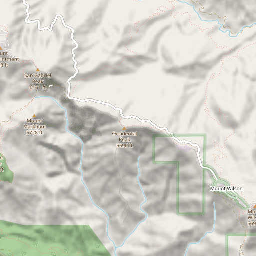 OpenStreetMap map of Occidental Peak, CA