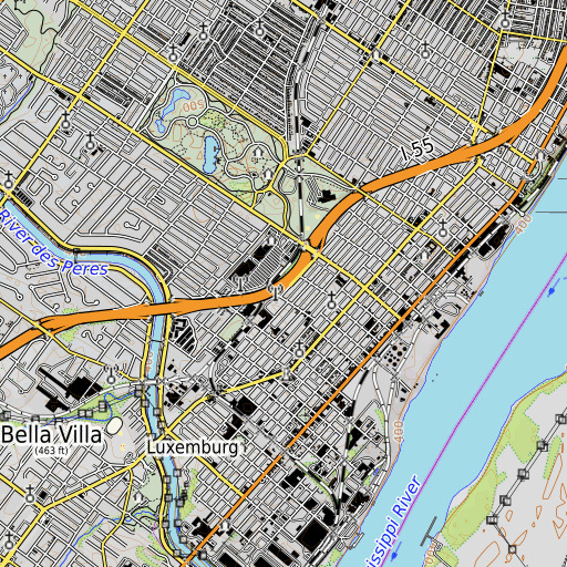 OpenTopoMap map of Interchange 202B, MO